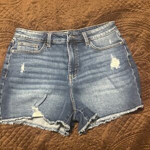 LC Lauren Conrad Blue Distressed Jean Shorts